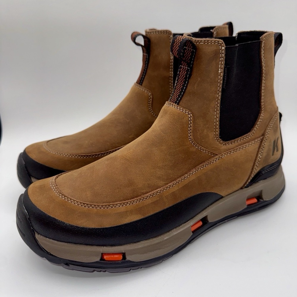 Korkers Alpine Trailtrac Boots Men's Size 11.5 Brown Waterproof‎ Leather